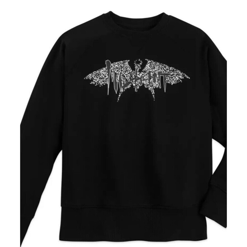 Disney Maleficent Mistress of Evil Black Sparkle Pullover Sweatshirt Adult XS